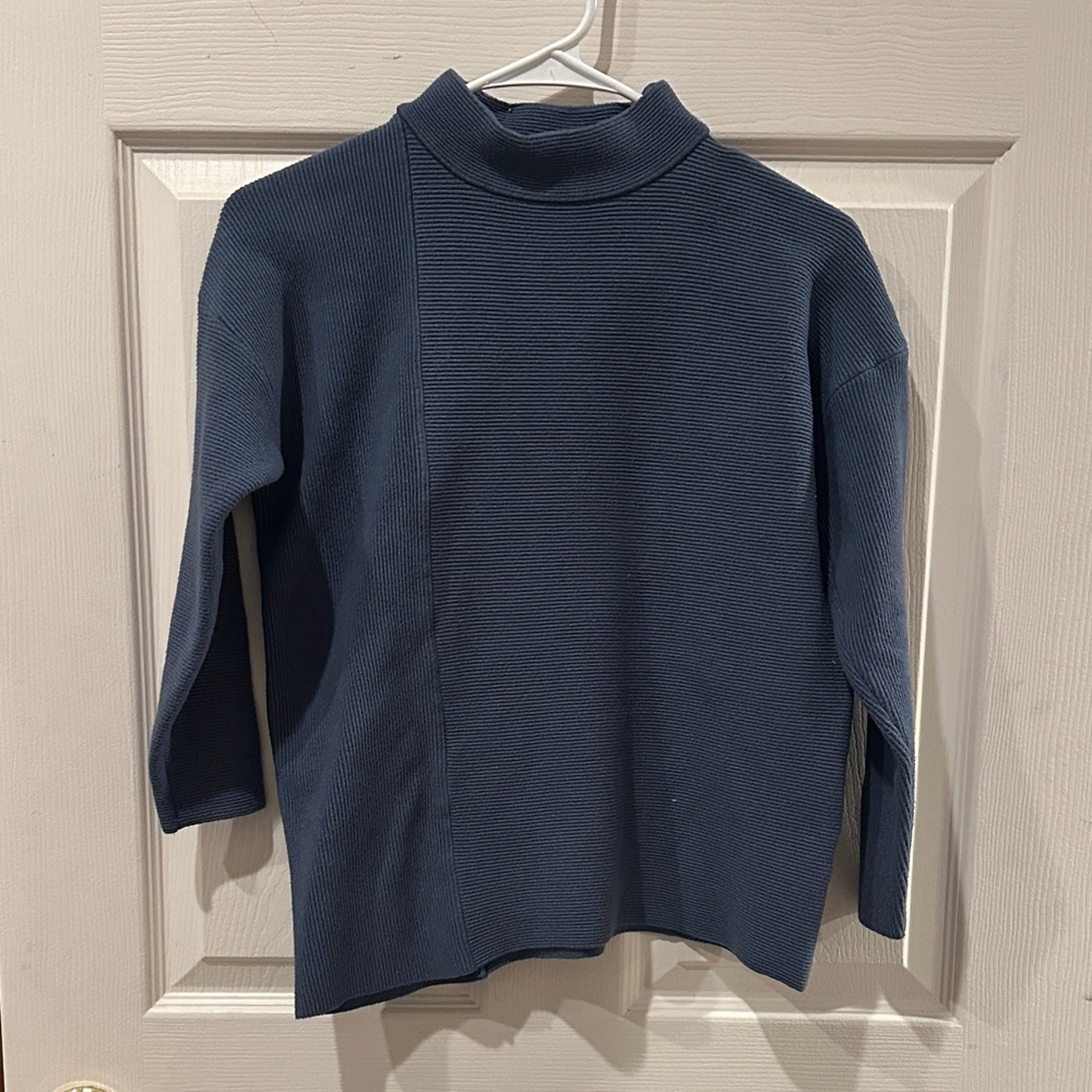 Women's Blue Geometric Sweater